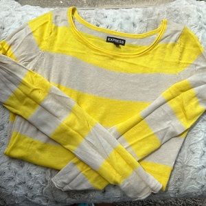 Express Yellow & Gray Striped Sweater
